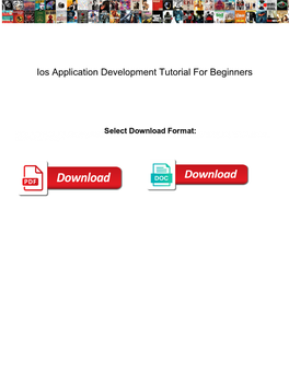 Ios Application Development Tutorial for Beginners