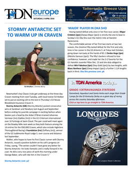 Stormy Antarctic Set to Warm up in Craven