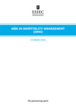 Mba in Hospitality Management (Imhi)