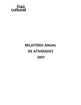 Relatório Anual De Atividades 2001