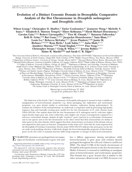 Evolution of a Distinct Genomic Domain in Drosophila: Comparative Analysis of the Dot Chromosome in Drosophila Melanogaster and Drosophila Virilis