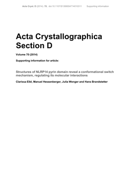 Acta Crystallographica Section D