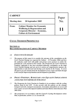 11 Cycle Tourism Prospectus for Cumbria