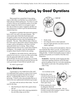 Navigating by Good Gyrations Activity