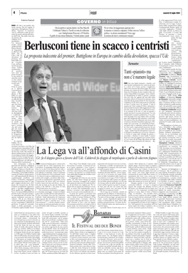 La Lega Va All'affondo Di Casini
