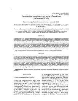 Quaternary Paleobiogeography of Northern and Central Chile