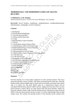 Morphology and Morphodynamics of Gravel Beaches - J