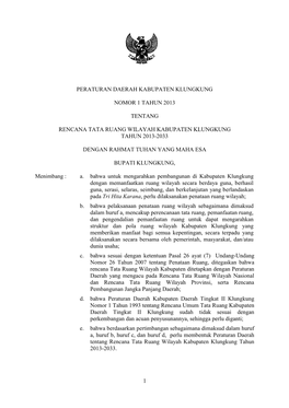 1 Peraturan Daerah Kabupaten Klungkung