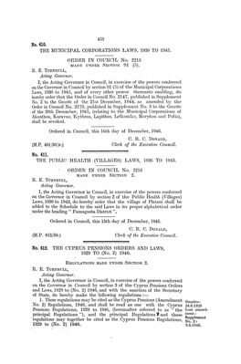 453 No. 410. the MUNICIPAL CORPORATIONS LAWS, 1930 to 1945