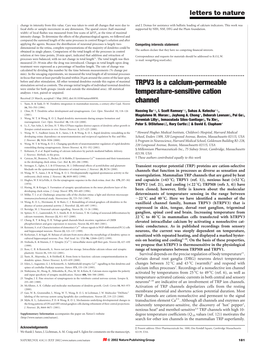 TRPV3 Is a Calcium-Permeable Temperature-Sensitive Cation Channel