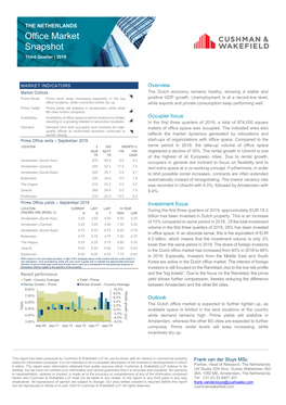 Office Market Snapshot Third Quarter | 2019