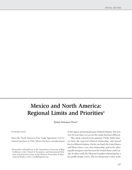 Mexico and North America: Regional Limits and Priorities1