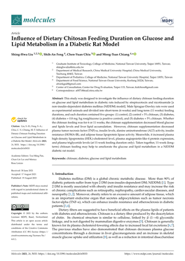 Influence of Dietary Chitosan Feeding Duration on Glucose and Lipid