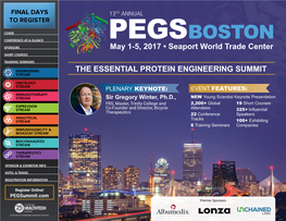 THE ESSENTIAL PROTEIN ENGINEERING SUMMIT May 1-5