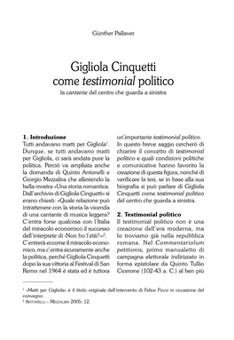 Gigliola Cinquetti Come Testimonial Politico La Cantante Del Centro Che Guarda a Sinistra