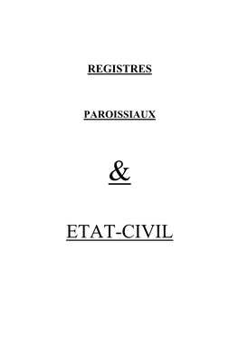 Registres Paroissiaux Ne Sont Consultables Que Sur Microfilms