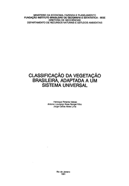 Classificação Da Vegetação Brasileira Adaptada a Um Sistema Universal