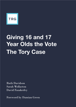 Giving 16 and 17 Year Olds the Vote the Tory Case