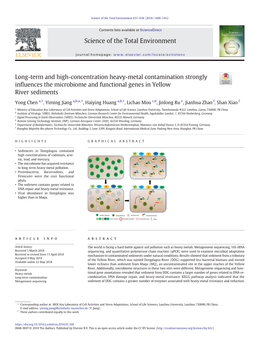 Long-Term and High-Concentration Heavy-Metal Contamination Strongly Inﬂuences the Microbiome and Functional Genes in Yellow River Sediments