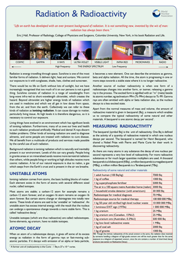 Radiation & Radioactivity