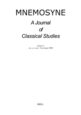 MNEMOSYNE a Journal of Classical Studies