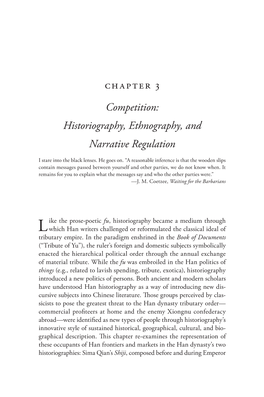 Historiography, Ethnography, and Narrative Regulation