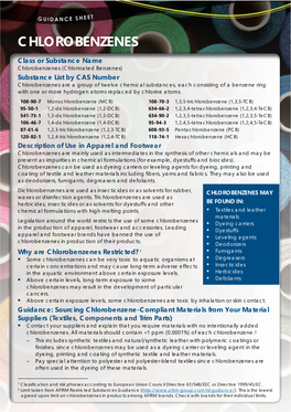 Chlorobenzenes Chemical Guidance Sheet