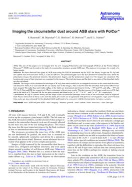 Imaging the Circumstellar Dust Around AGB Stars with Polcor⋆