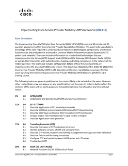 Implementing Cisco Service Provider Mobility UMTS Networks (600-210)