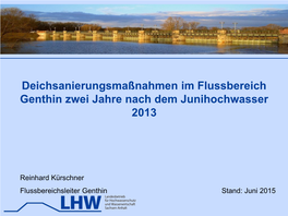 Deiche Im Flussbereich Genthin Luftbild Mit Zustandsabschnitten