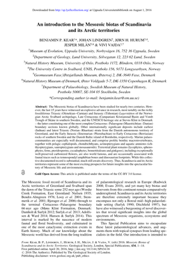 An Introduction to the Mesozoic Biotas of Scandinavia and Its Arctic Territories