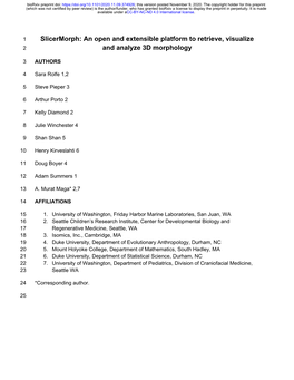 Slicermorph: an Open and Extensible Platform to Retrieve, Visualize And