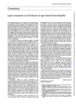 Laser Treatment of Soft Drusen in Age-Related Maculopathy