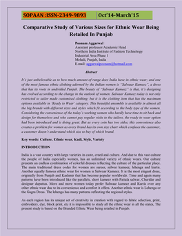 ISSN-2349-9893 Oct'14-March'15 Comparative Study of Various Sizes