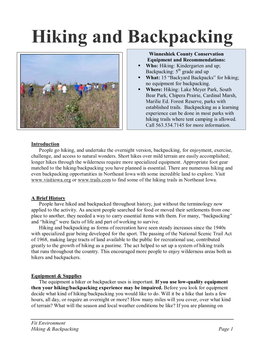 Hiking and Backpacking