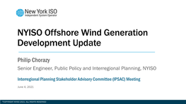 NYISO Offshore Wind Generation Development Update