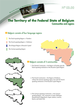 N° 03.00 the Territory of the Federal State of Belgium
