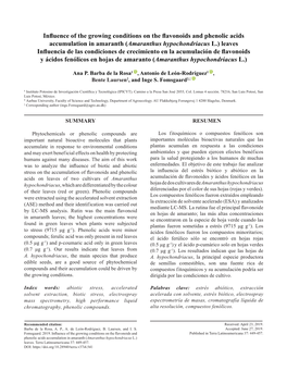 Influence of the Growing Conditions on the Flavonoids and Phenolic Acids