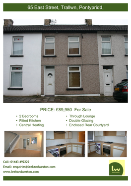 65 East Street, Trallwn, Pontypridd, CF37 4PL