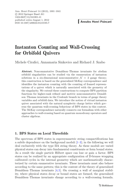 Instanton Counting and Wall-Crossing for Orbifold Quivers