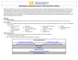 Malaria Treatment