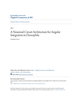 A Neuronal Circuit Architecture for Angular Integration in Drosophila Jonathan Green