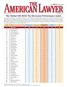 The Global 100 2010: the Recession Performance Index