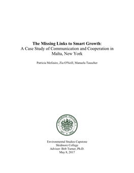 The Missing Links to Smart Growth: a Case Study of Communication and Cooperation in Malta, New York