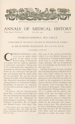 Charles Goodall, M.D., F.R.C.P