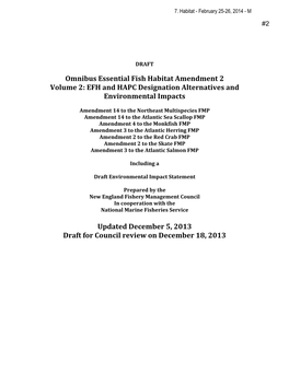 Omnibus Essential Fish Habitat Amendment 2 Volume 2: EFH and HAPC Designation Alternatives and Environmental Impacts