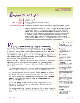 English Bill of Rights