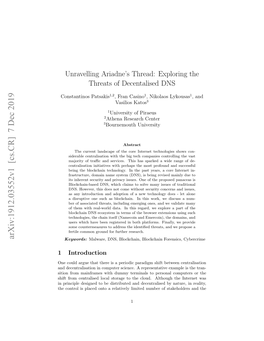 Exploring the Threats of Decentalised DNS