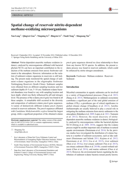 Spatial Change of Reservoir Nitrite-Dependent Methane-Oxidizing Microorganisms