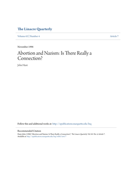 Abortion and Nazism: Is There Really a Connection? John Hunt